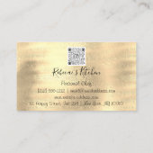 Catering Personal Koch Restaurant QR Logo Gold Visitenkarte (Rückseite)