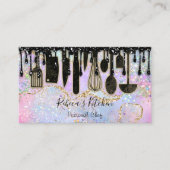 Catering Personal Koch Restaurant Schwarzer Tropfe Visitenkarte (Vorderseite)