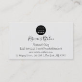 Catering Personal Koch Restaurant Schwarzer Tropfe Visitenkarte (Rückseite)