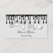 Catering Personal Koch Restaurant Schwarzer Tropfe Visitenkarte (Vorderseite)