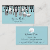 Catering Personal Koch Restaurant Tropfen Black Bl Visitenkarte (Vorne/Hinten)