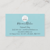 Catering Personal Koch Restaurant Tropfen Black Bl Visitenkarte (Rückseite)