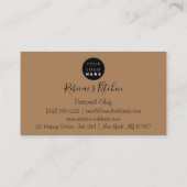 Catering Personal Koch Restaurant Tropfen Black Br Visitenkarte (Rückseite)