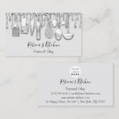 Catering Personal Koch Restaurant Tropfen Grau Kni Visitenkarte (Vorne/Hinten)