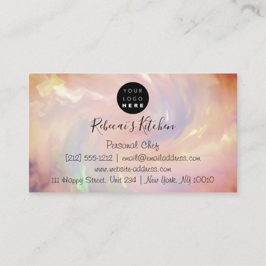 Catering Personal Koch Restaurant Tropfen Kochen Visitenkarte (Rückseite)