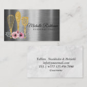Catering Personal Koch Restaurant Tropfen Red Gold Visitenkarte (Vorne/Hinten)