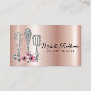 Catering Personal Koch Restaurant Tropfen Red Gold Visitenkarte
