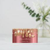 Catering Personal Koch Restaurant Tropfen Rose Coo Visitenkarte (Stehend Vorderseite)