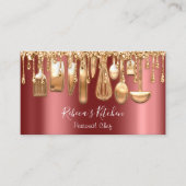 Catering Personal Koch Restaurant Tropfen Rose Coo Visitenkarte (Vorderseite)