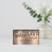 Catering Personal Koch Restaurant Tropfen RoseGlit Visitenkarte (Stehend Vorderseite)