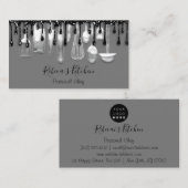 Catering Personal Koch Restaurant Tropfen Schwarze Visitenkarte (Vorne/Hinten)