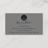 Catering Personal Koch Restaurant Tropfen Schwarze Visitenkarte (Rückseite)