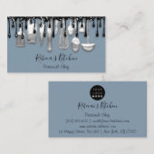 Catering Personal Koch Restaurant Tropfen Smoky Bl Visitenkarte (Vorne/Hinten)