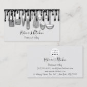 Catering Personal Koch Restaurant Tropfens Black G Visitenkarte (Vorne/Hinten)