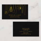 Catering-persönliche Kochs-Goldküchen-Geräte Visitenkarte (Vorne/Hinten)