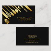 Catering-persönliche Kochs-Goldküchen-Geräte Visitenkarte (Vorne/Hinten)