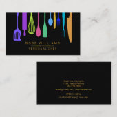 Catering Persönlicher Koch Küche Geschirr Visitenkarte (Vorne/Hinten)