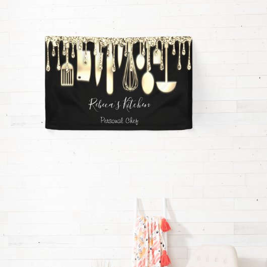 Catering Persönlicher Koch Küche Golden Utensitäte Banner (InSitu)