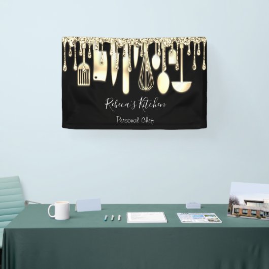 Catering Persönlicher Koch Küche Golden Utensitäte Banner (Messe)