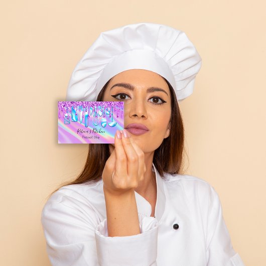 Catering Persönlicher Koch Küche  Holograph Tropfe Visitenkarte