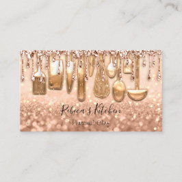 Catering Persönlicher Koch Küche Rose Confetti Visitenkarte