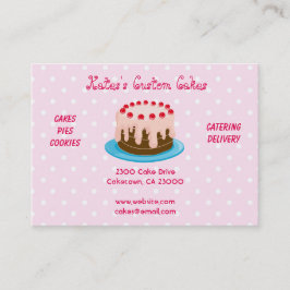 Catering Pink und White Polka Dot Visitenkarte