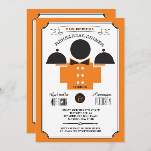 Catering Probe Abendessen Einladung (Vorne/Hinten)