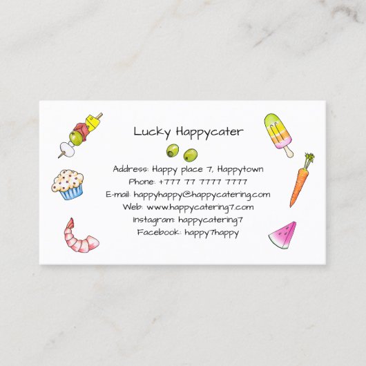 Catering Restaurant Eventplaner Lebensmittelgeschä Visitenkarte (Vorderseite)