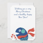 Catering-Restaurant mit Süßspeise und Koch Feiertagskarte (Rückseite)