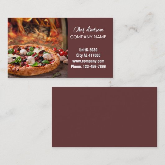 Catering-Service Delikatessen Restaurant Pizza Visitenkarte (Vorne/Hinten)