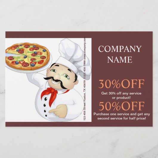 Catering-Service Deluxe Shop Italienische Pizza Flyer (Vorne)