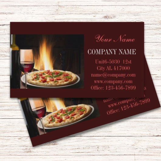 Catering-Service Deluxe Shop Italienische Pizza Visitenkarte