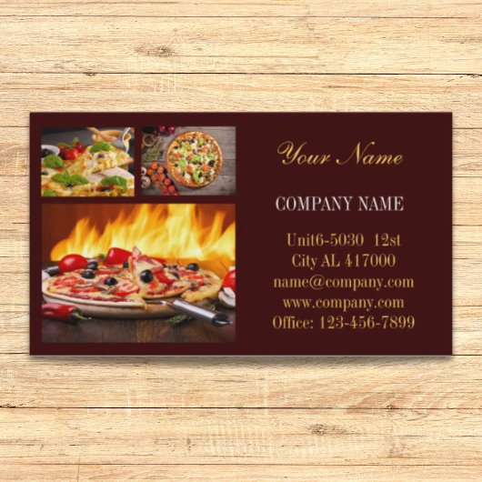 Catering-Service Deluxe Shop Italienische Pizza Visitenkarte