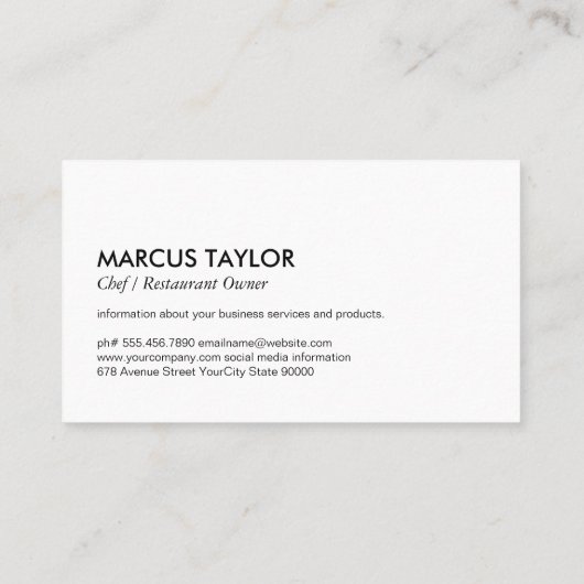 Catering Service | Muster Visitenkarte (Rückseite)