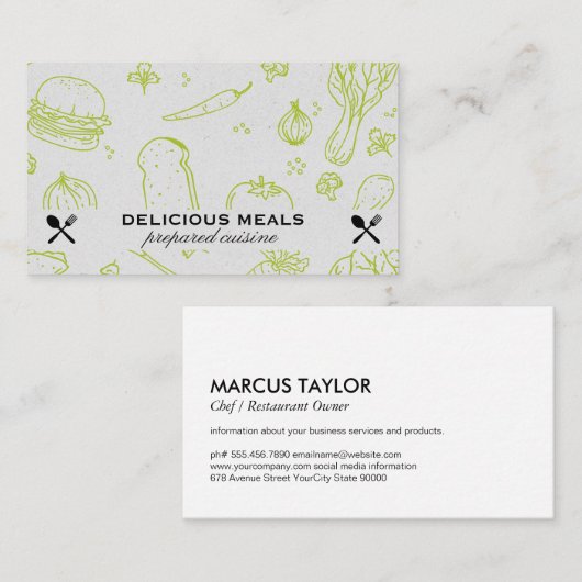 Catering Service | Muster Visitenkarte (Vorne/Hinten)