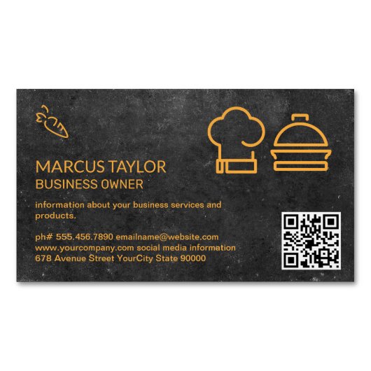 Catering Service | QR-Code Magnetische Visitenkarte (Vorderseite)