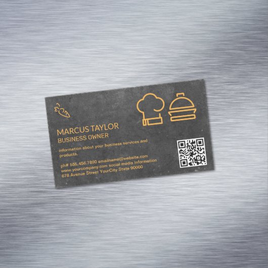 Catering Service | QR-Code Magnetische Visitenkarte (Beispiel)