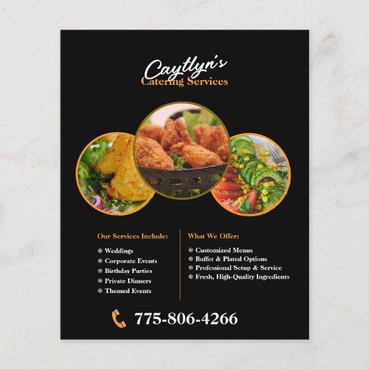 Catering Services Benutzerdefinierter bearbeitbare Flyer (Vorne)