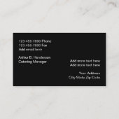 Catering Services Businesscards Visitenkarte (Rückseite)