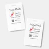 Catering Services fügen den Namen QR-Code Website Ausweis (Vorder- & Rückseite)