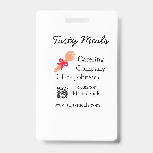 Catering Services fügen den Namen QR-Code Website Ausweis (Vorderseite)