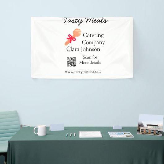 Catering Services fügen den Namen QR-Code Website  Banner (Messeveranstaltung)