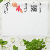Catering Services fügen den Namen QR-Code Website  Geschirrtuch (Gefaltet)
