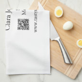 Catering Services fügen den Namen QR-Code Website  Geschirrtuch (Viertel Falte)