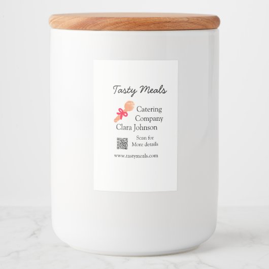 Catering Services fügen den Namen QR-Code Website  Lebensmitteletikett (Vorderseite)