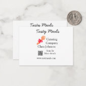 Catering Services fügen den Namen QR-Code Website Mitteilungskarte (Vorderseite/Rückseite Beispiel)