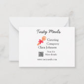 Catering Services fügen den Namen QR-Code Website Mitteilungskarte (Rückseite)