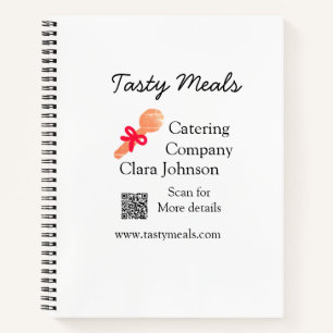Catering Services fügen den Namen QR-Code Website Notizblock