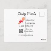 Catering Services fügen den Namen QR-Code Website  Postkarte (Rückseite)