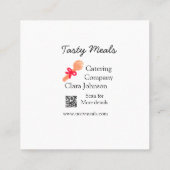 Catering Services fügen den Namen QR-Code Website  Quadratische Visitenkarte (Rückseite)